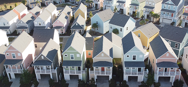 Arial view of a build to rent property